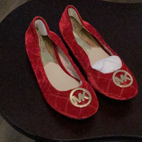 Michael Kors Woman's Fulton Quilted Ballet Flat Velvet, Red. NWOT. No original📦 - Picture 13 of 14